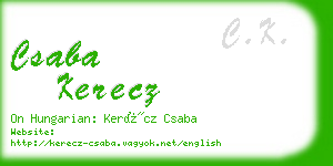 csaba kerecz business card